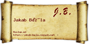Jakab Béla névjegykártya