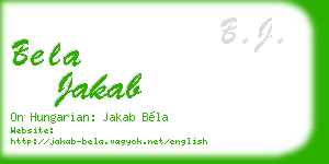 bela jakab business card