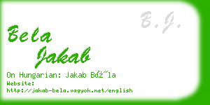 bela jakab business card